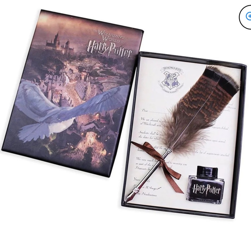 Harry Potter Acceptance Letter Antique Feather Pen & Ink Dip Set NEW! Collector